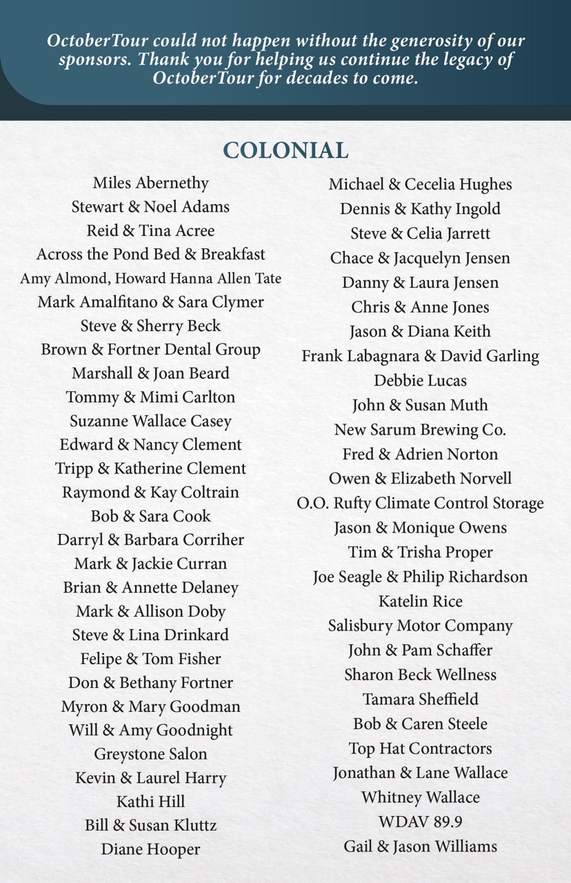 OctoberTour Booklet | Colonial Sponsors Large